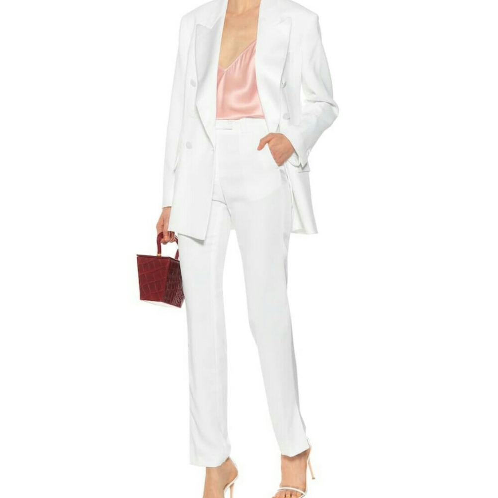 T.ba Life Hi-Rise Crepe White Pants 38